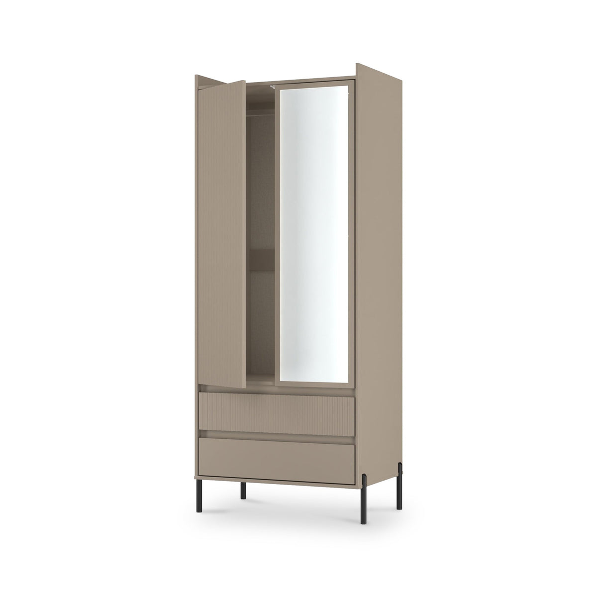 Kenton Double Mirrored Wardrobe With Drawers