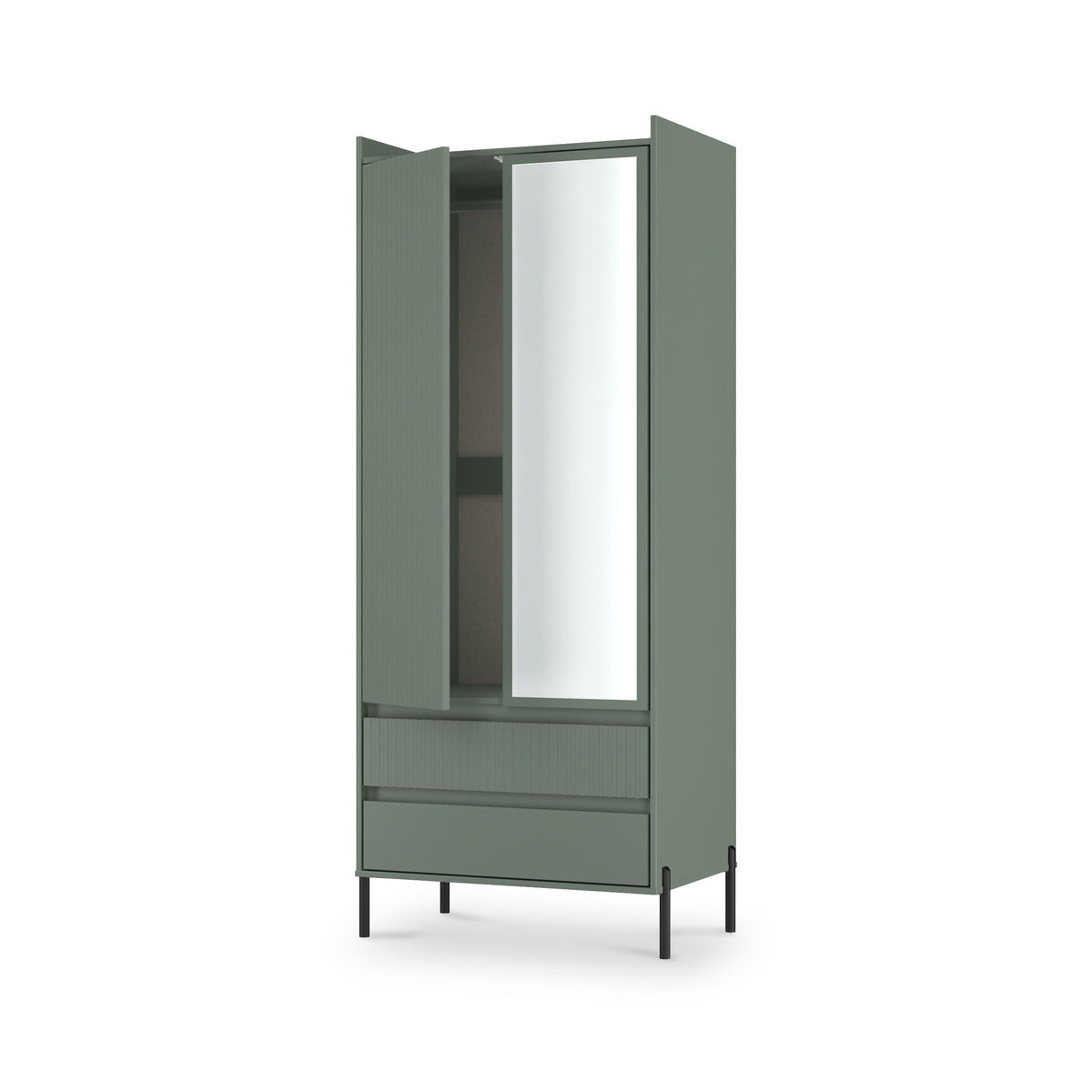 Kenton Double Mirrored Wardrobe With Drawers