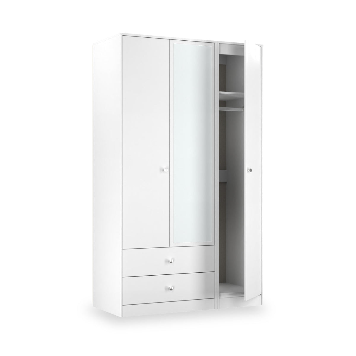 Bennet Tall Triple 2 Drawer Mirrored Wardrobe