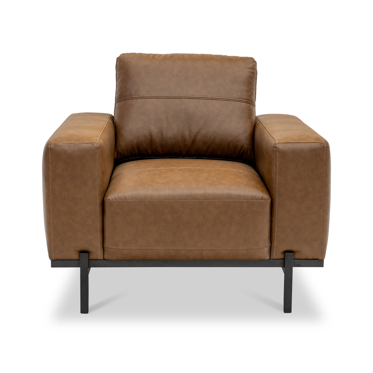Umber Faux Leather Armchair