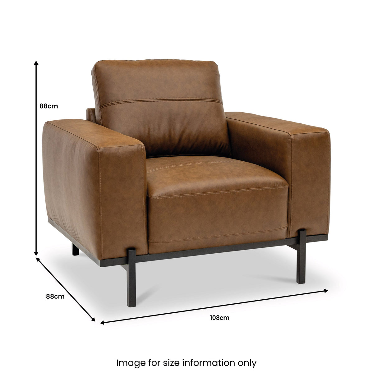 Umber Faux Leather Armchair