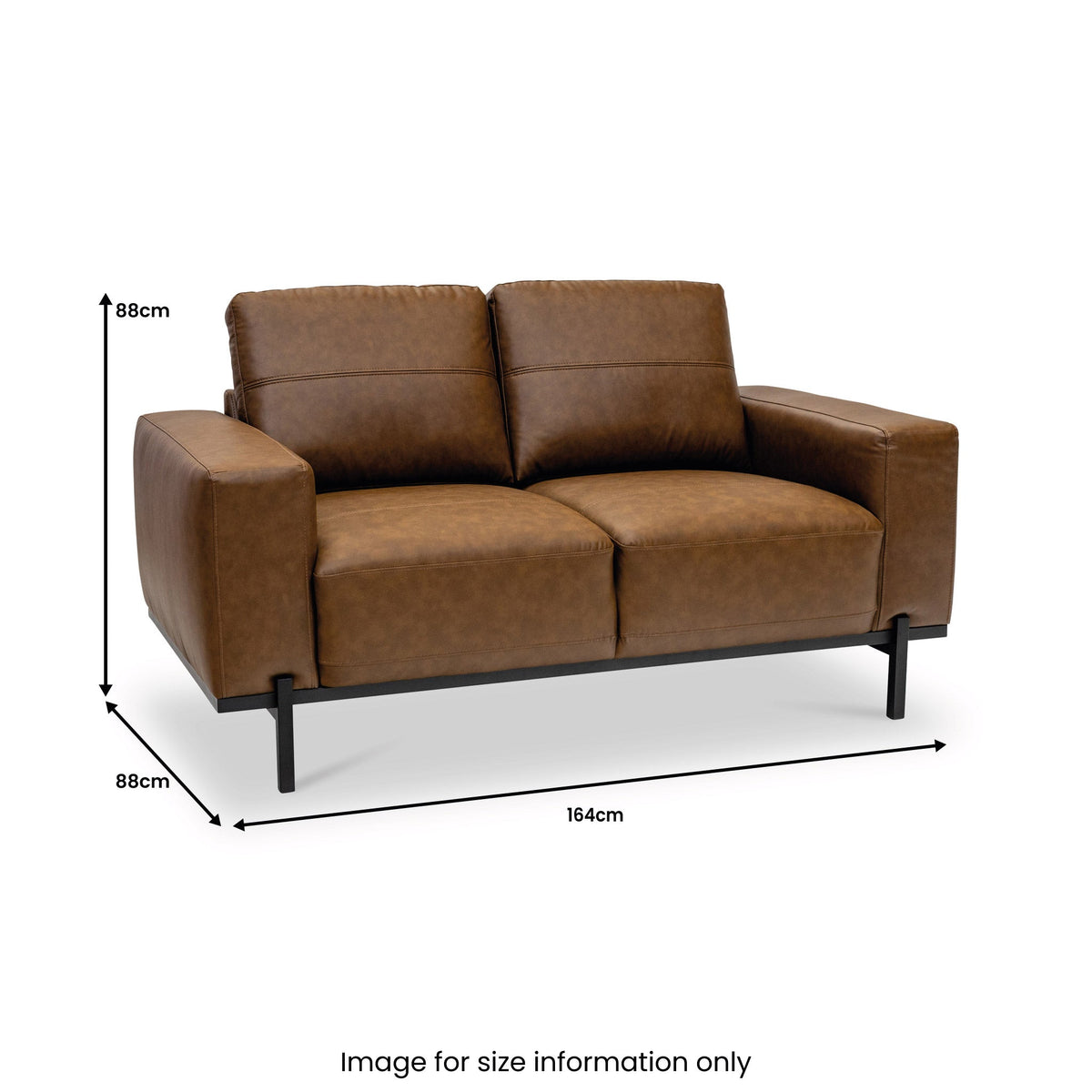 Umber Faux Leather 2 Seater Sofa