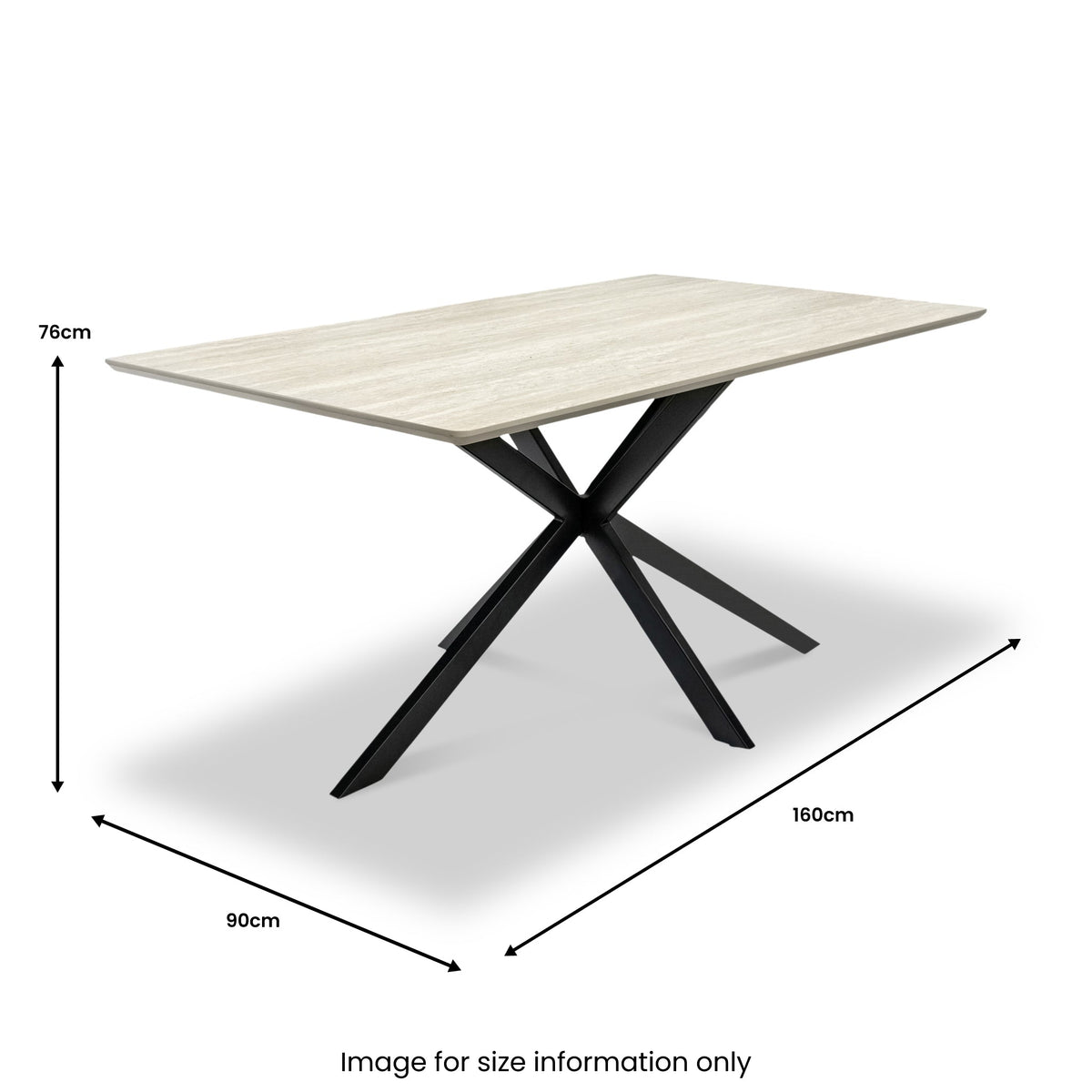 Barlo 160cm Travertine Effect Dining Table