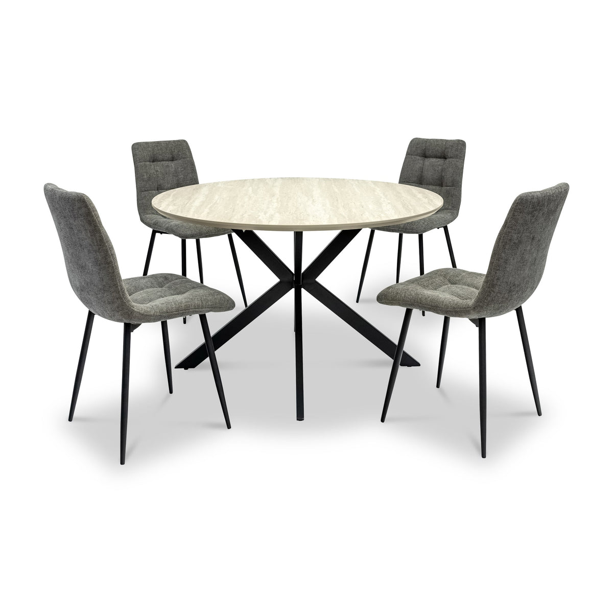Barlo 120cm Travertine Effect Round Dining Table