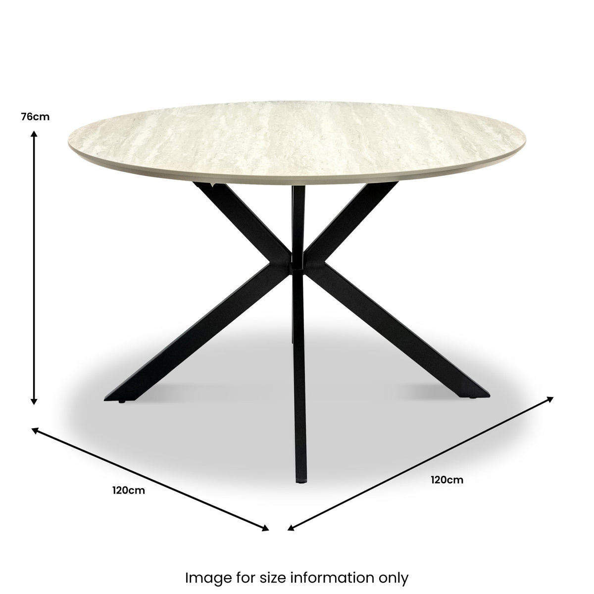 Barlo 120cm Travertine Effect Round Dining Table