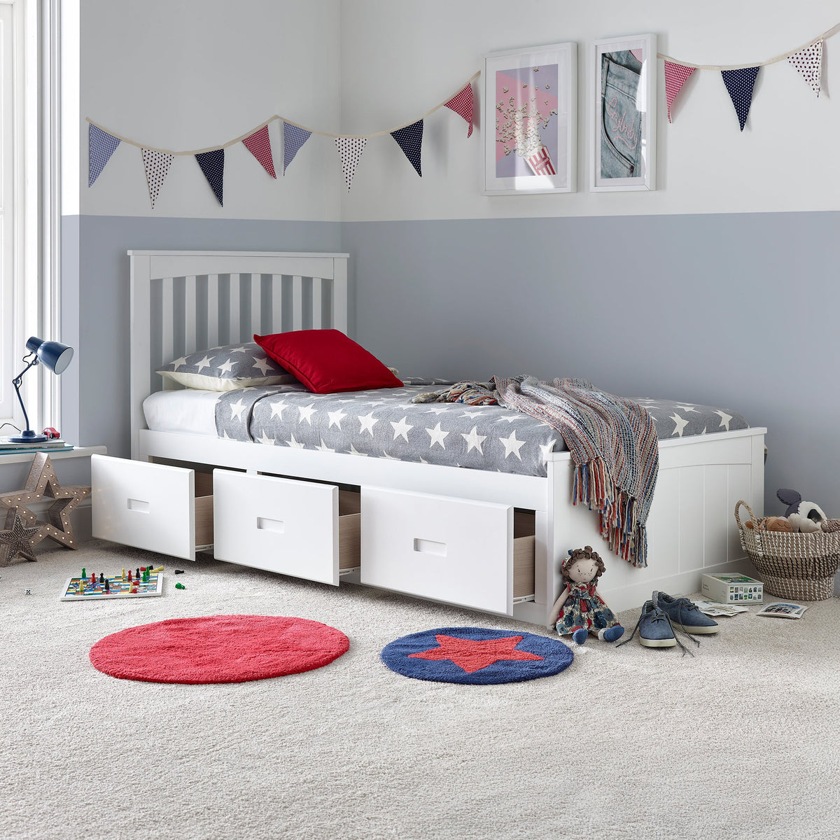 Wilson Wooden 3 Drawer Kids Bed Frame