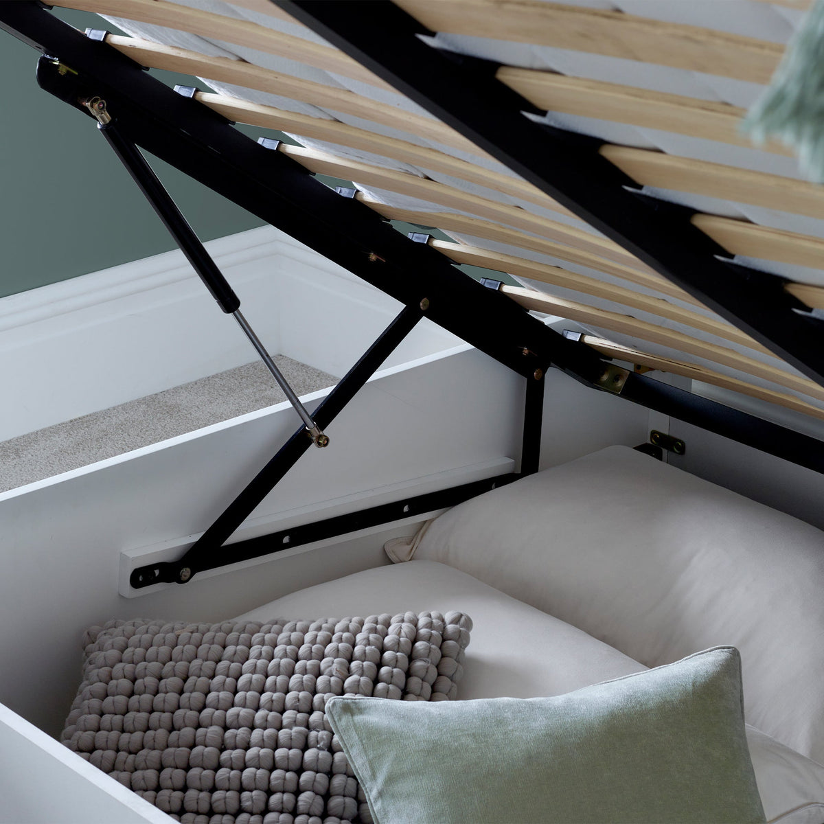 Brooker Wooden Storage Ottoman Bed Frame