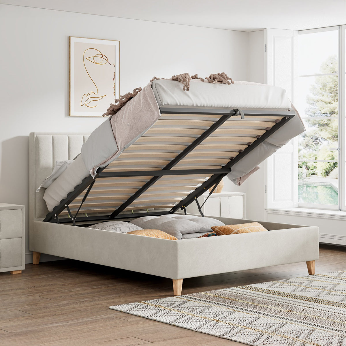 Marilyn Velvet Ottoman Storage Bed