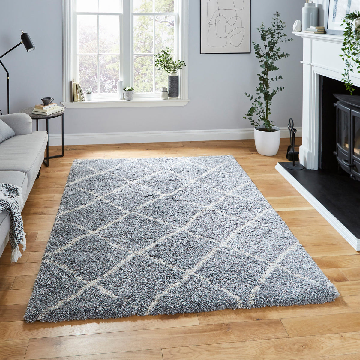 Durham Berber Diamond Shaggy Rug