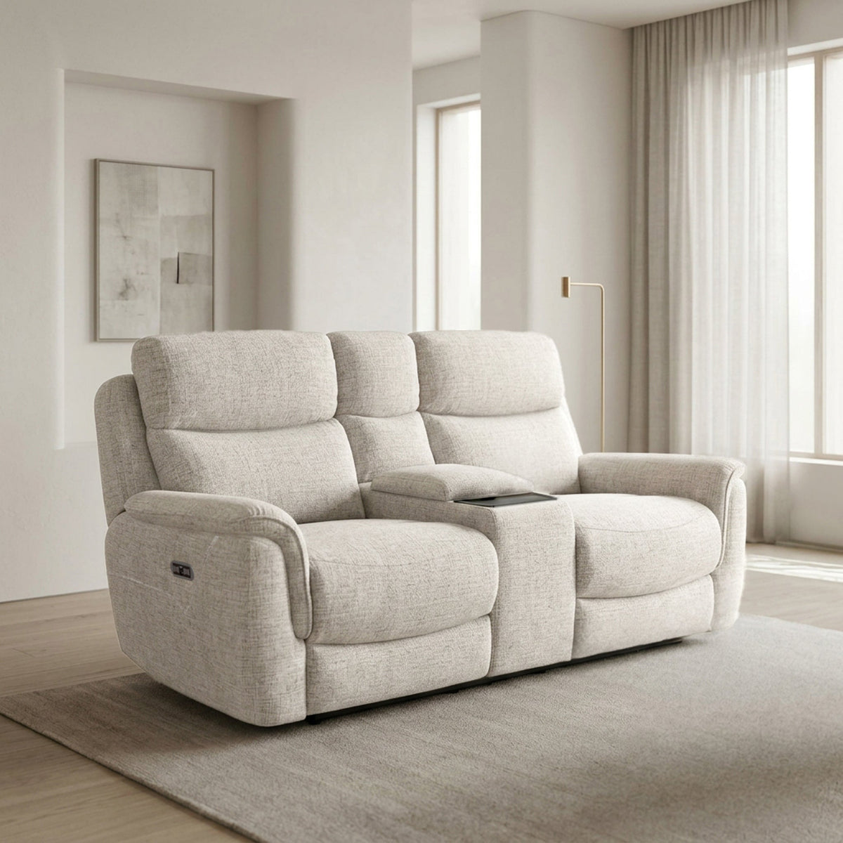 Adrenne 2 Seater Power Recliner Sofa with Console
