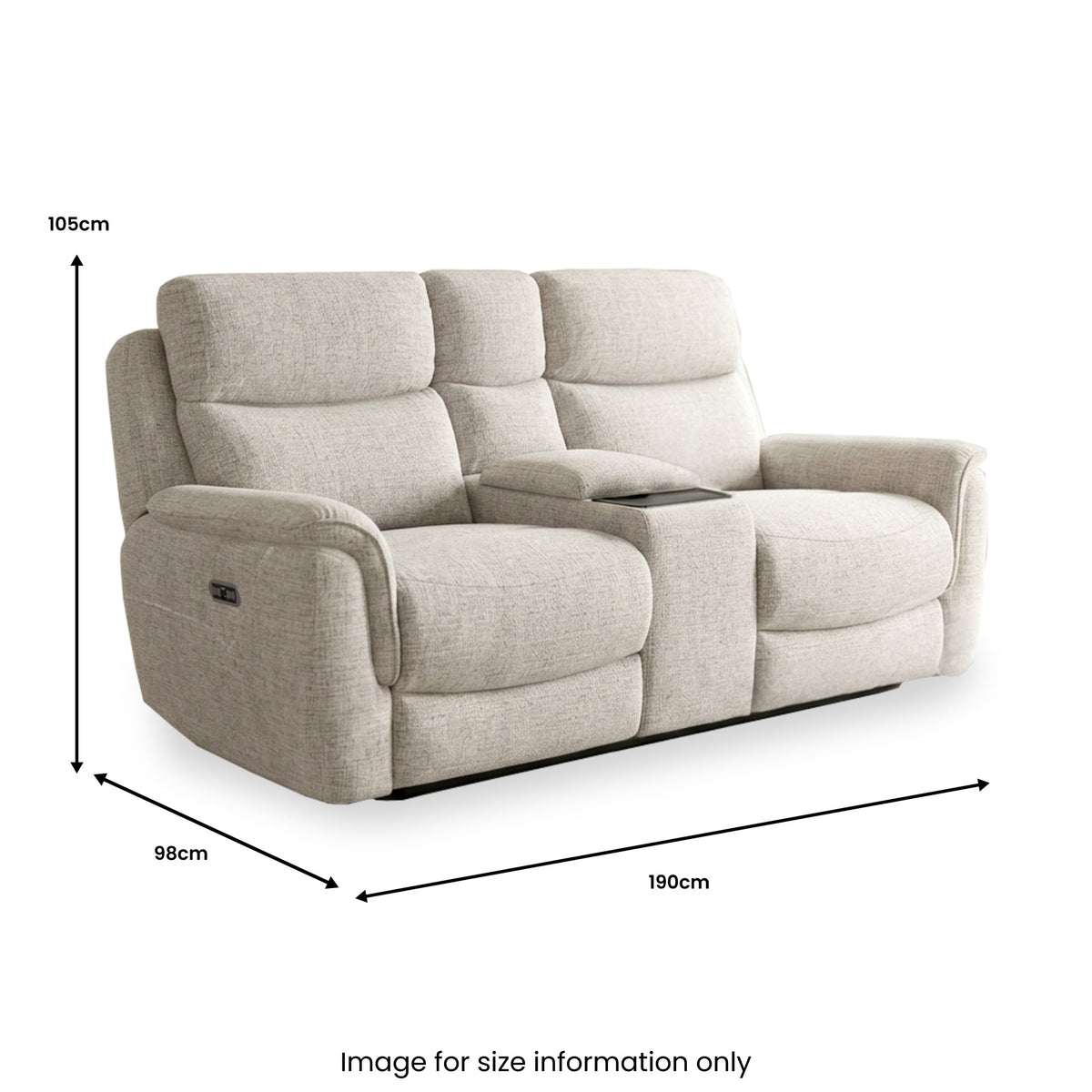 Adrenne 2 Seater Power Recliner Sofa with Console