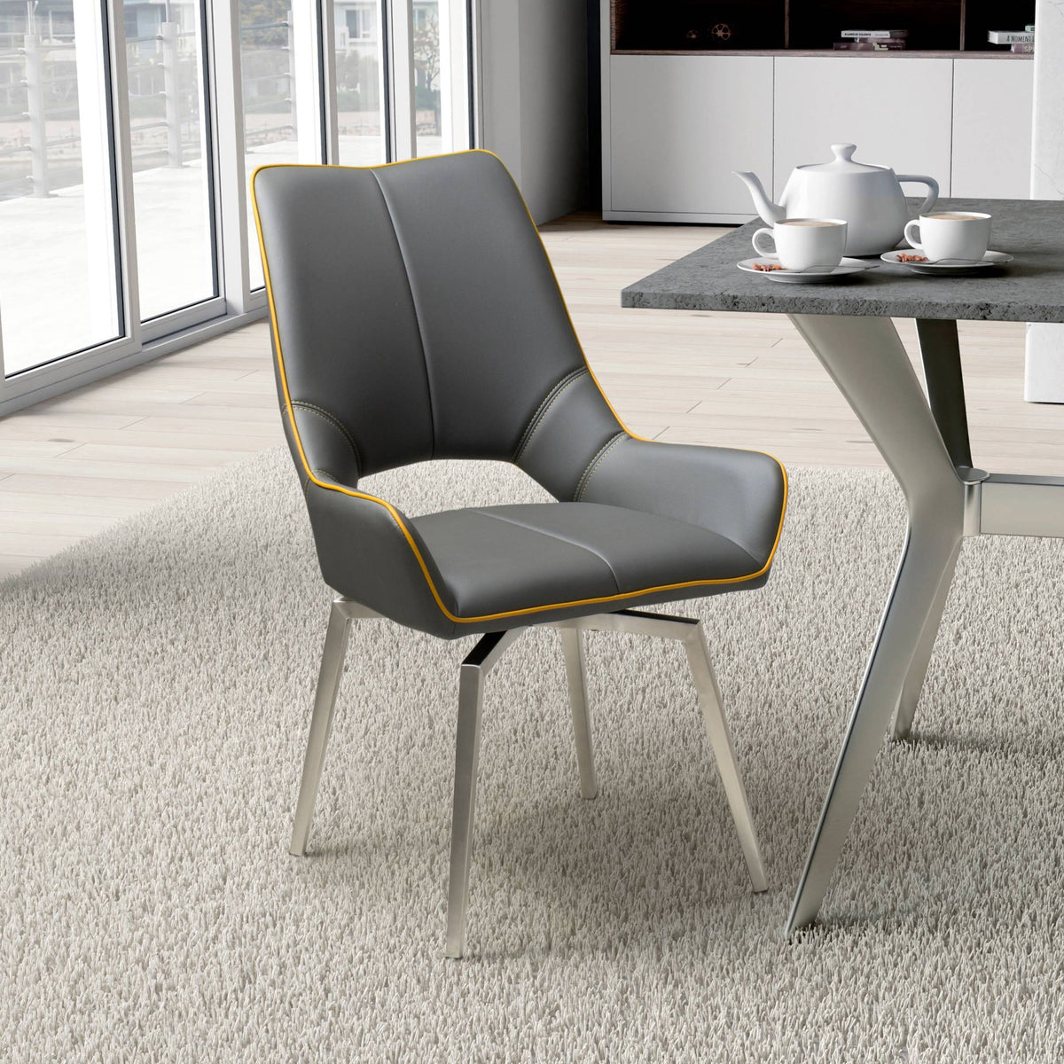 Arlo Swivel Faux Leather Dining Chair