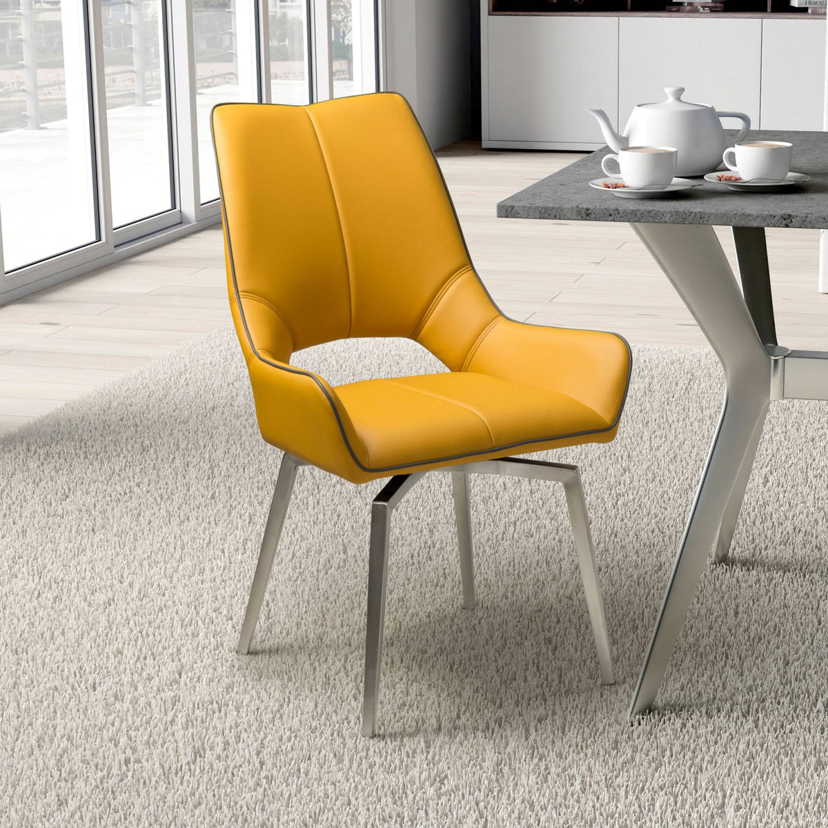 Arlo Swivel Faux Leather Dining Chair
