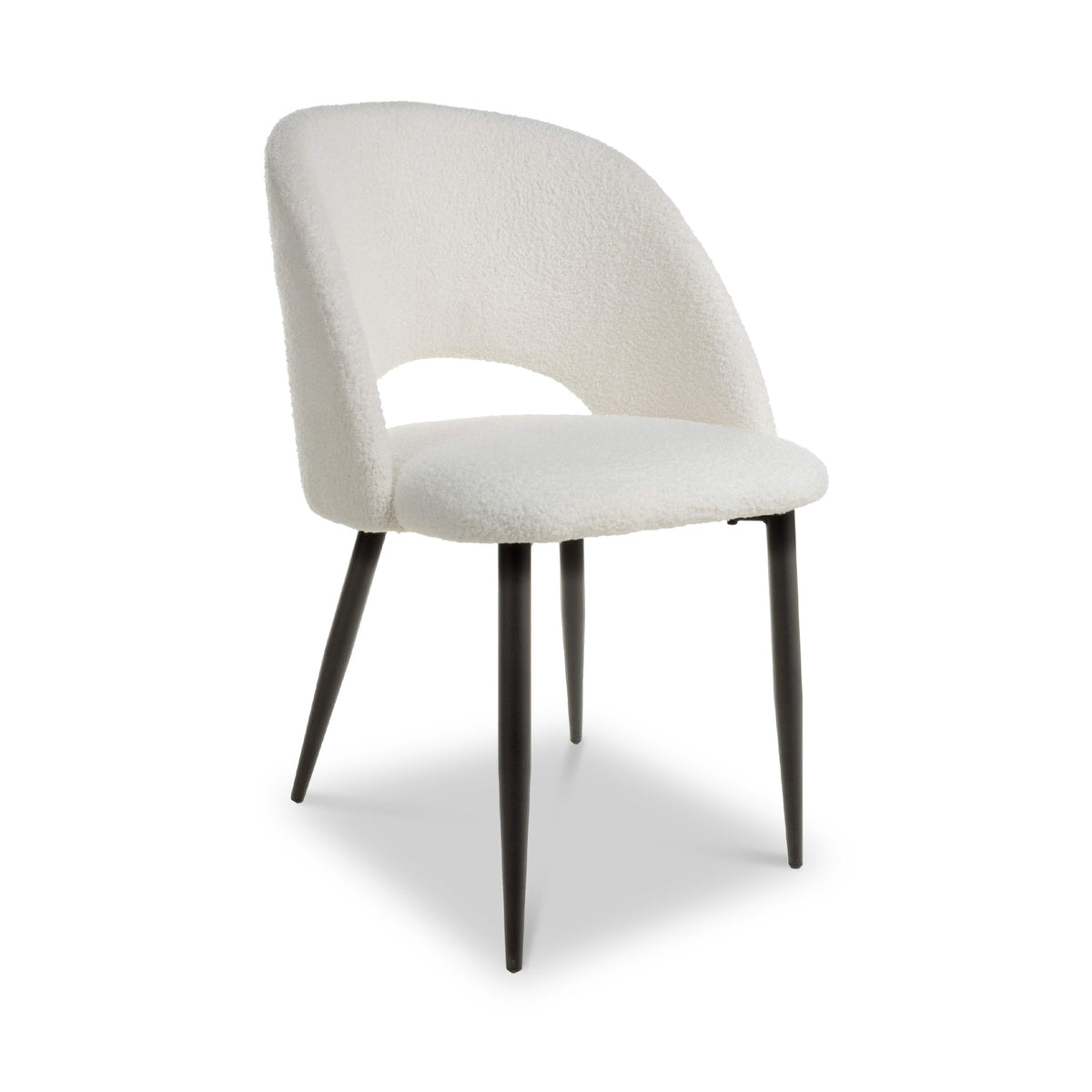 Fenan White Boucle Dining Chair