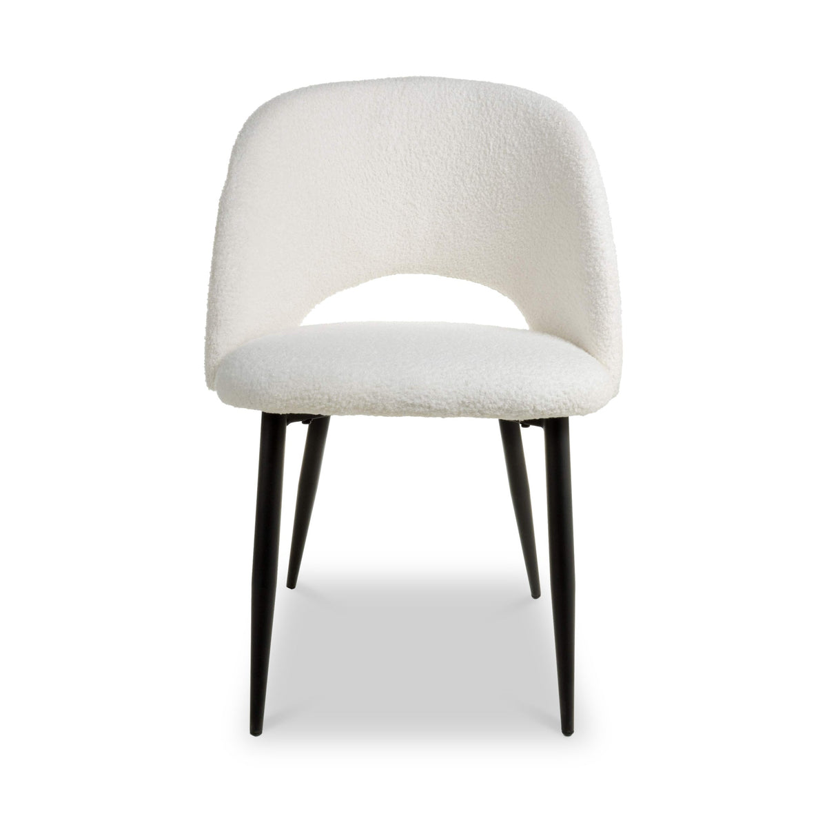 Fenan White Boucle Dining Chair