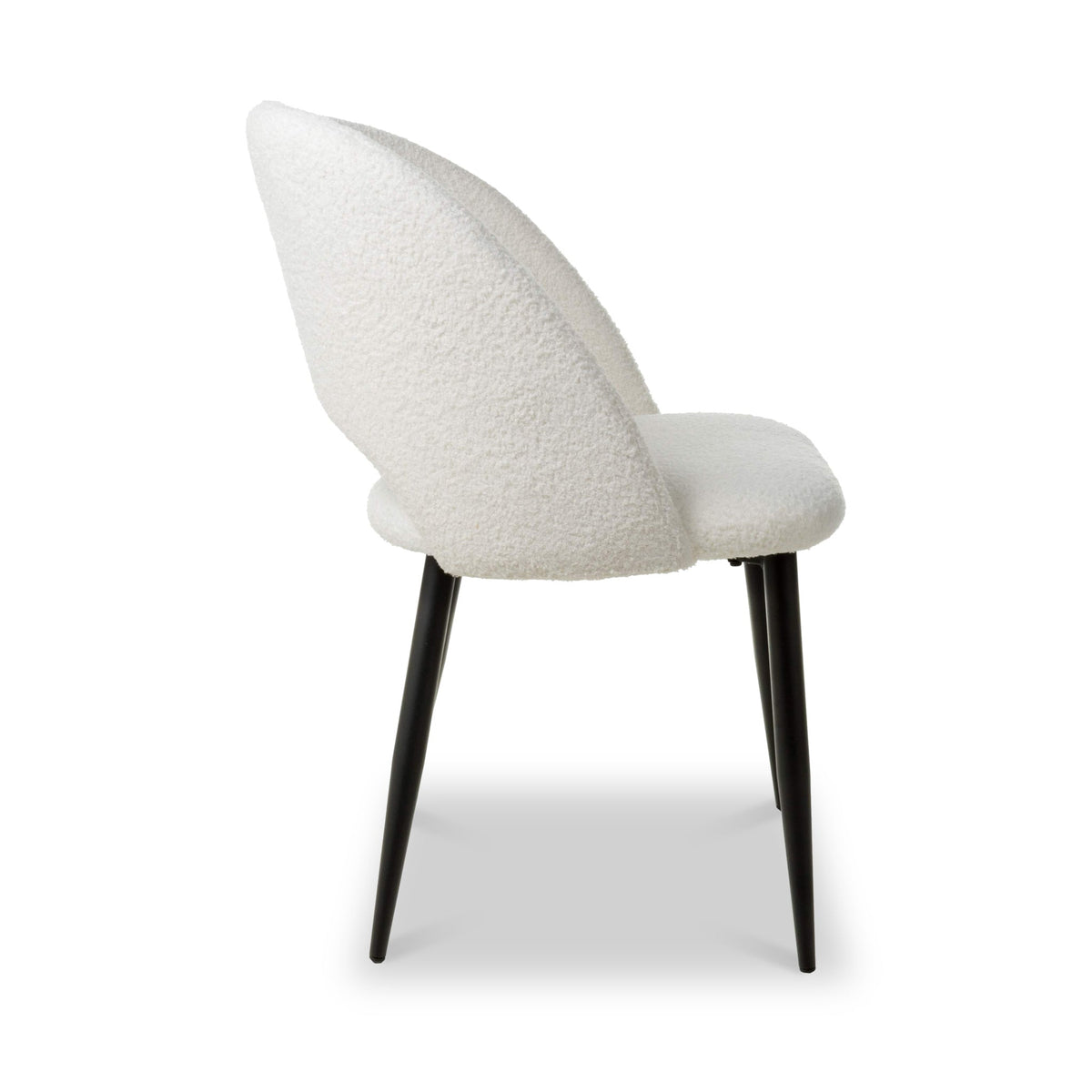 Fenan White Boucle Dining Chair