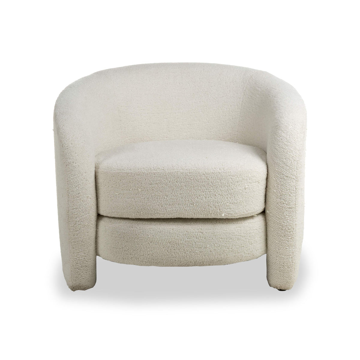 Kendry White Boucle Tub Chair
