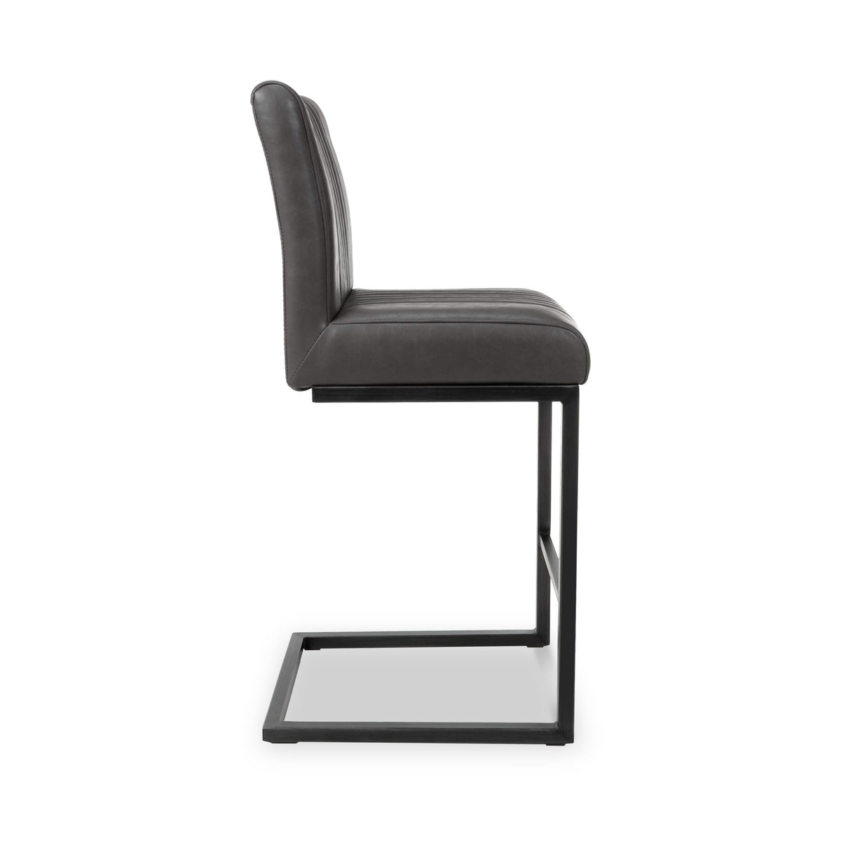 Trelise Cantilever Grey Faux Leather Bar Stool