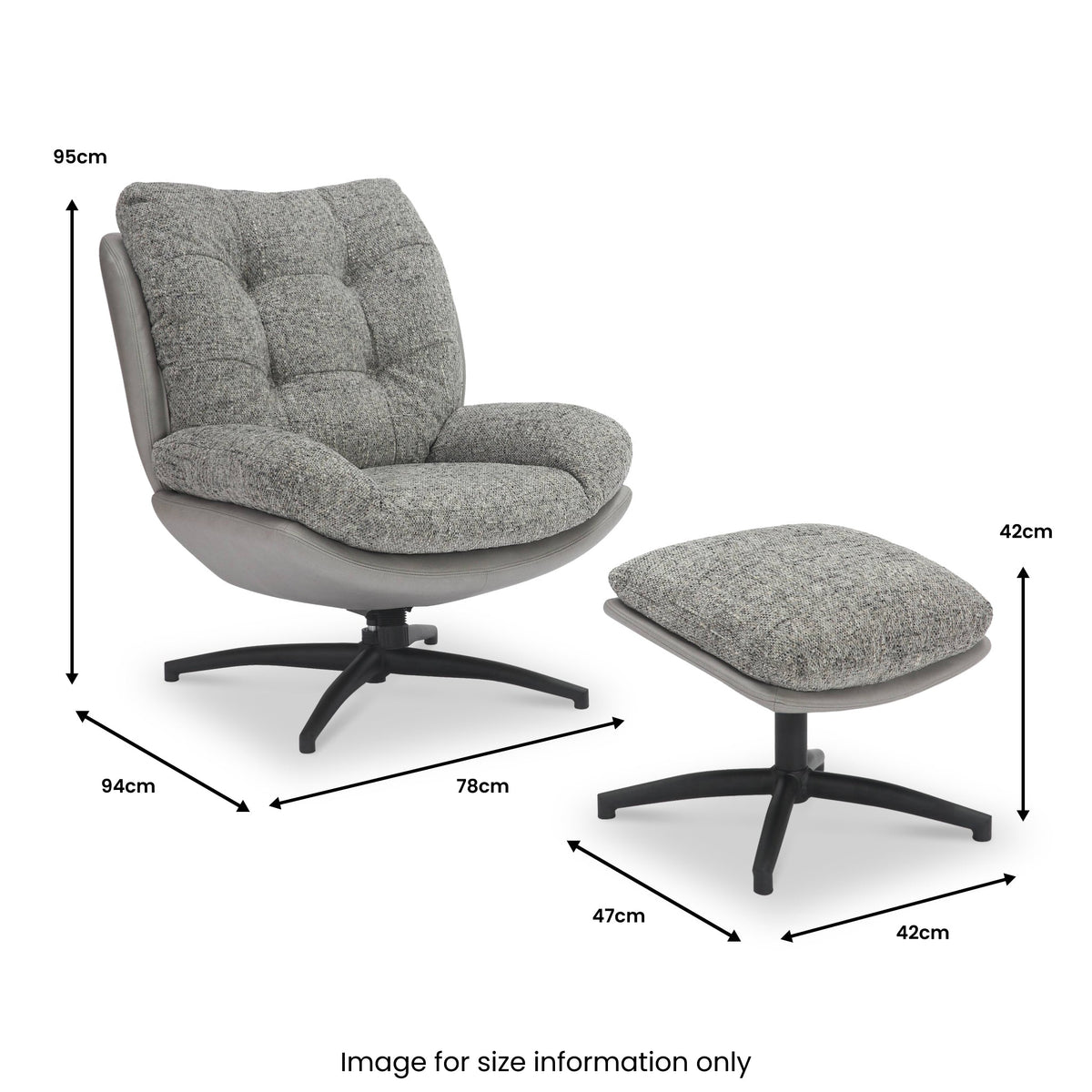 Kelso Lounge Accent Chair with Footstool
