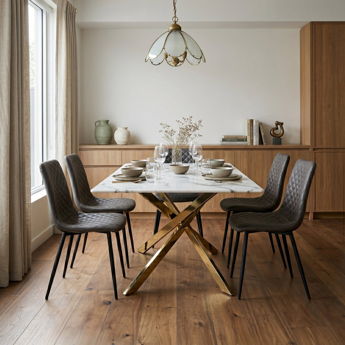 Melody 160cm Marble Effect Dining Table