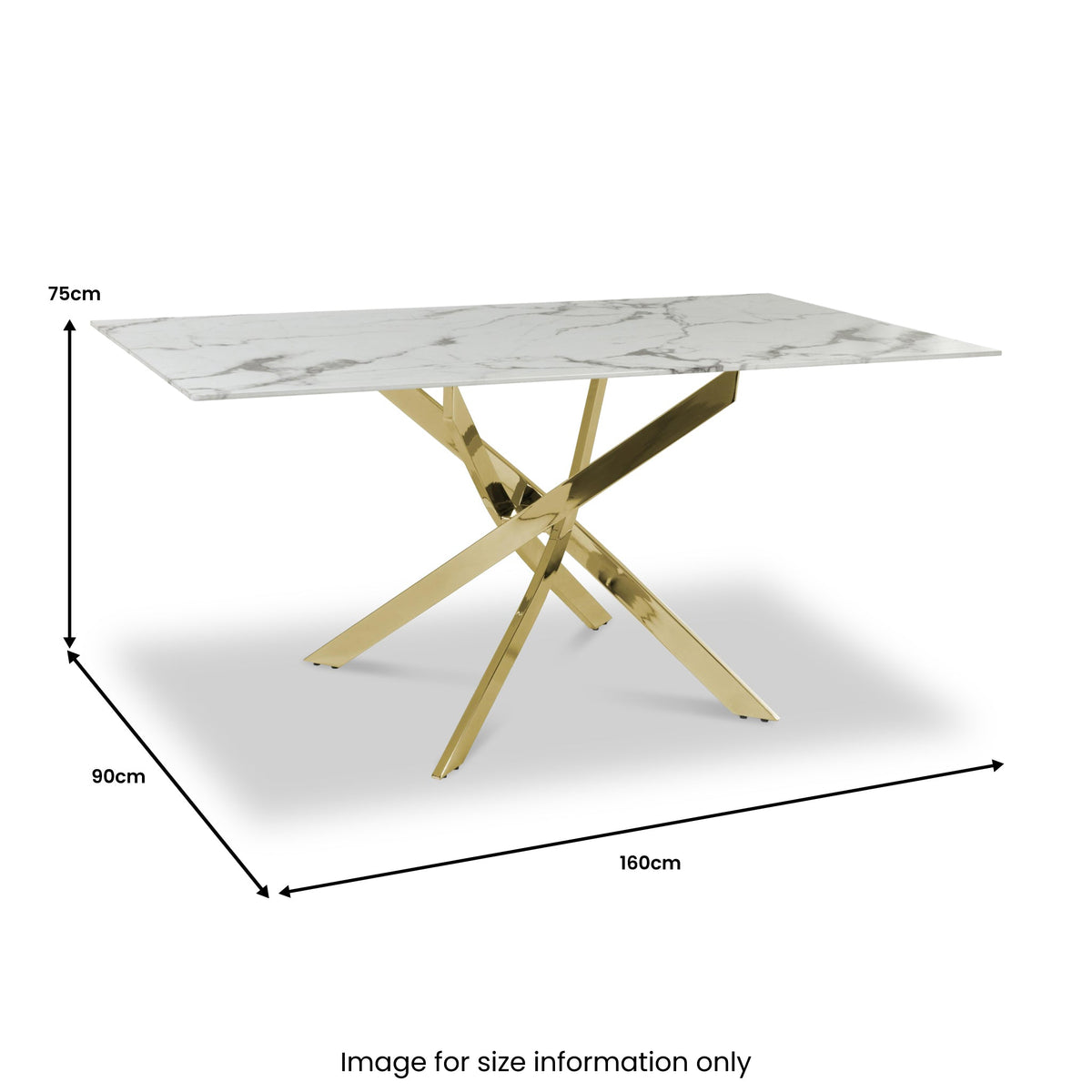 Melody 160cm Marble Effect Dining Table