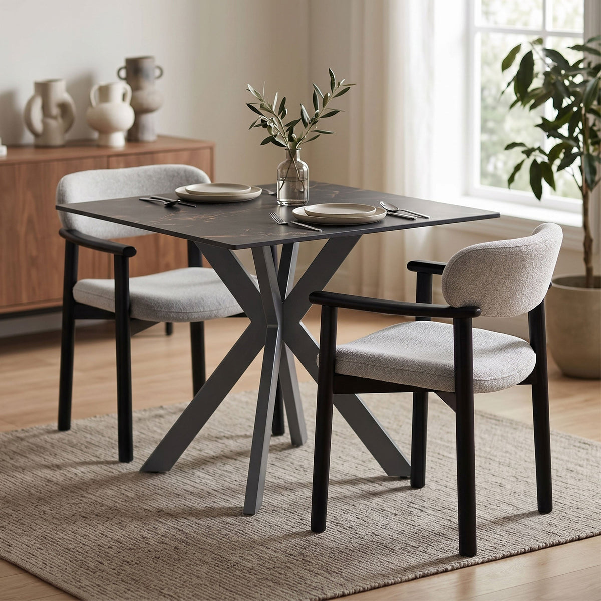Farnell Ceramic 80cm Square Dining Table