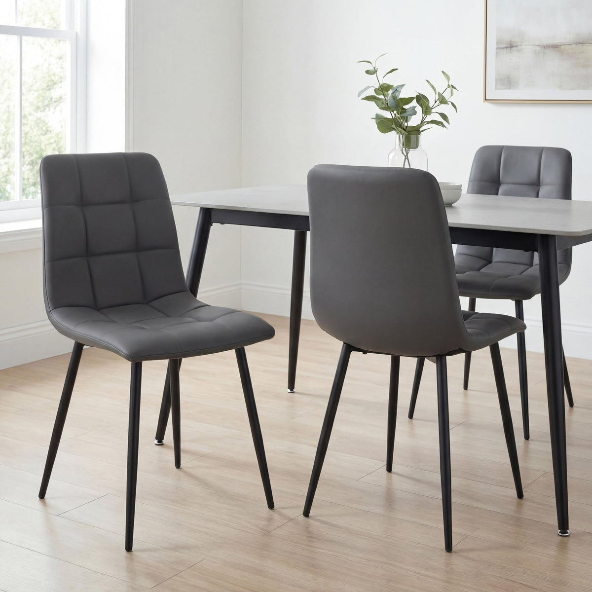 Avaston 120cm Ceramic Dining Table with 4 Pietro Dining Chairs