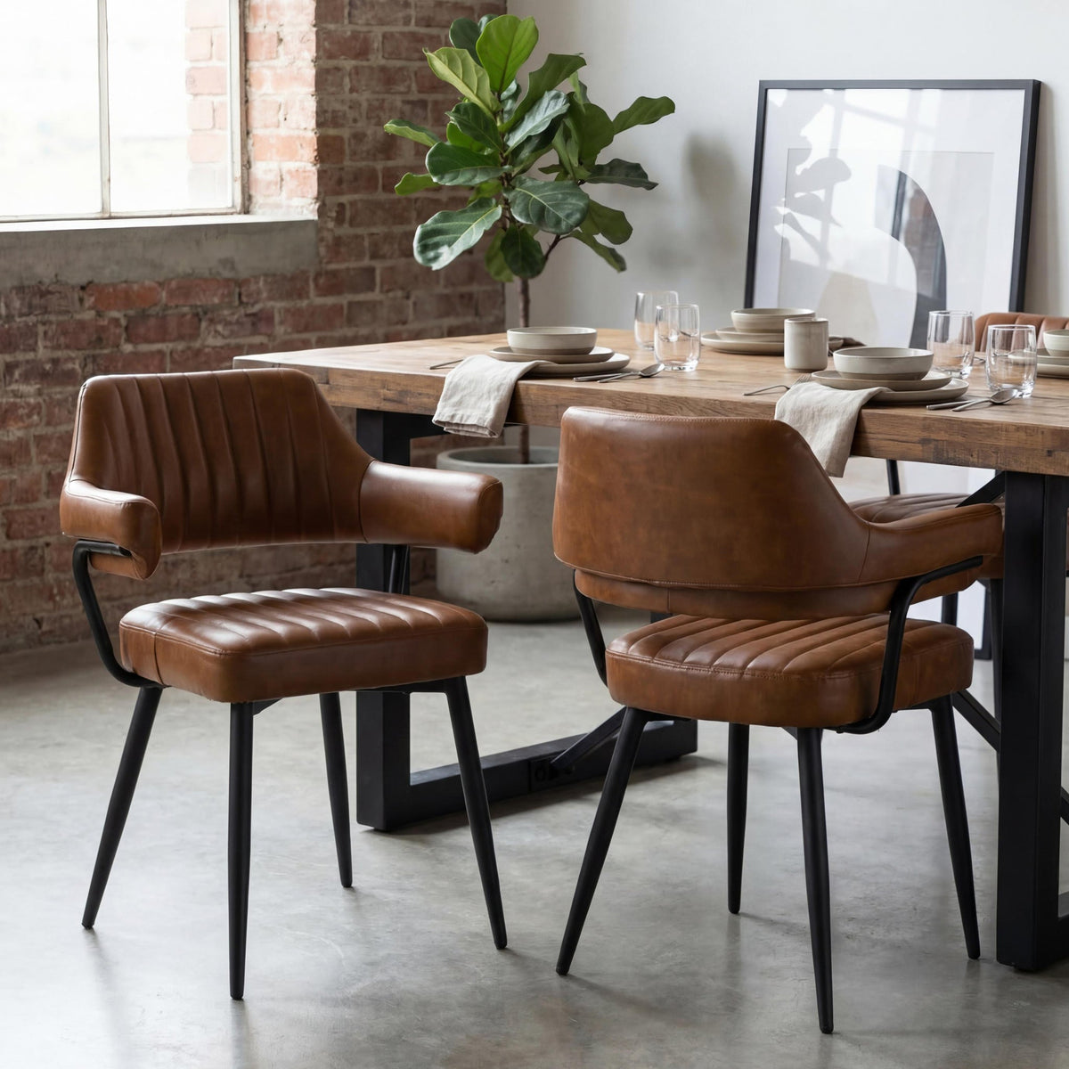 Rhonwen Faux Leather Dining Chair