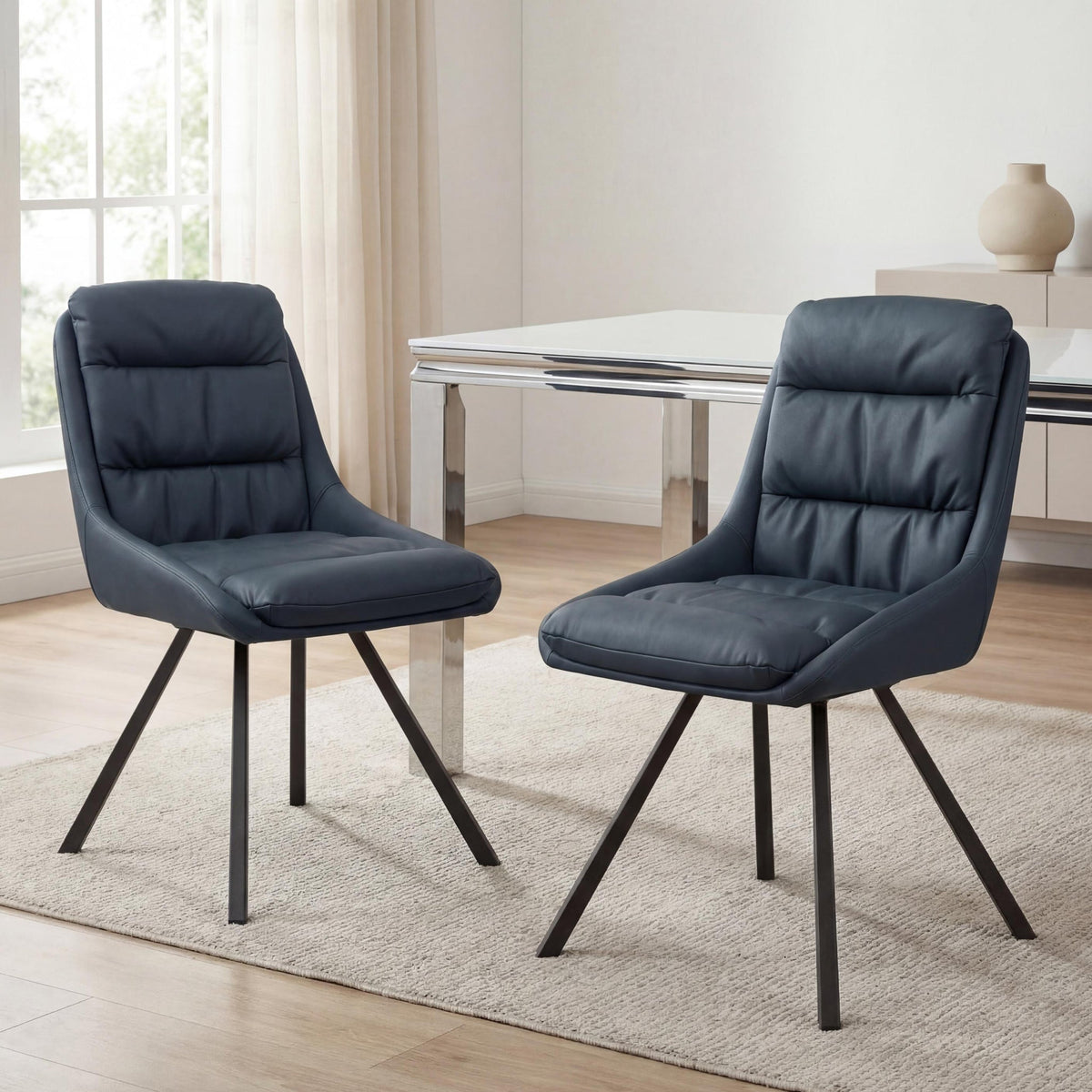 Leni Faux Leather Swivel Dining Chair