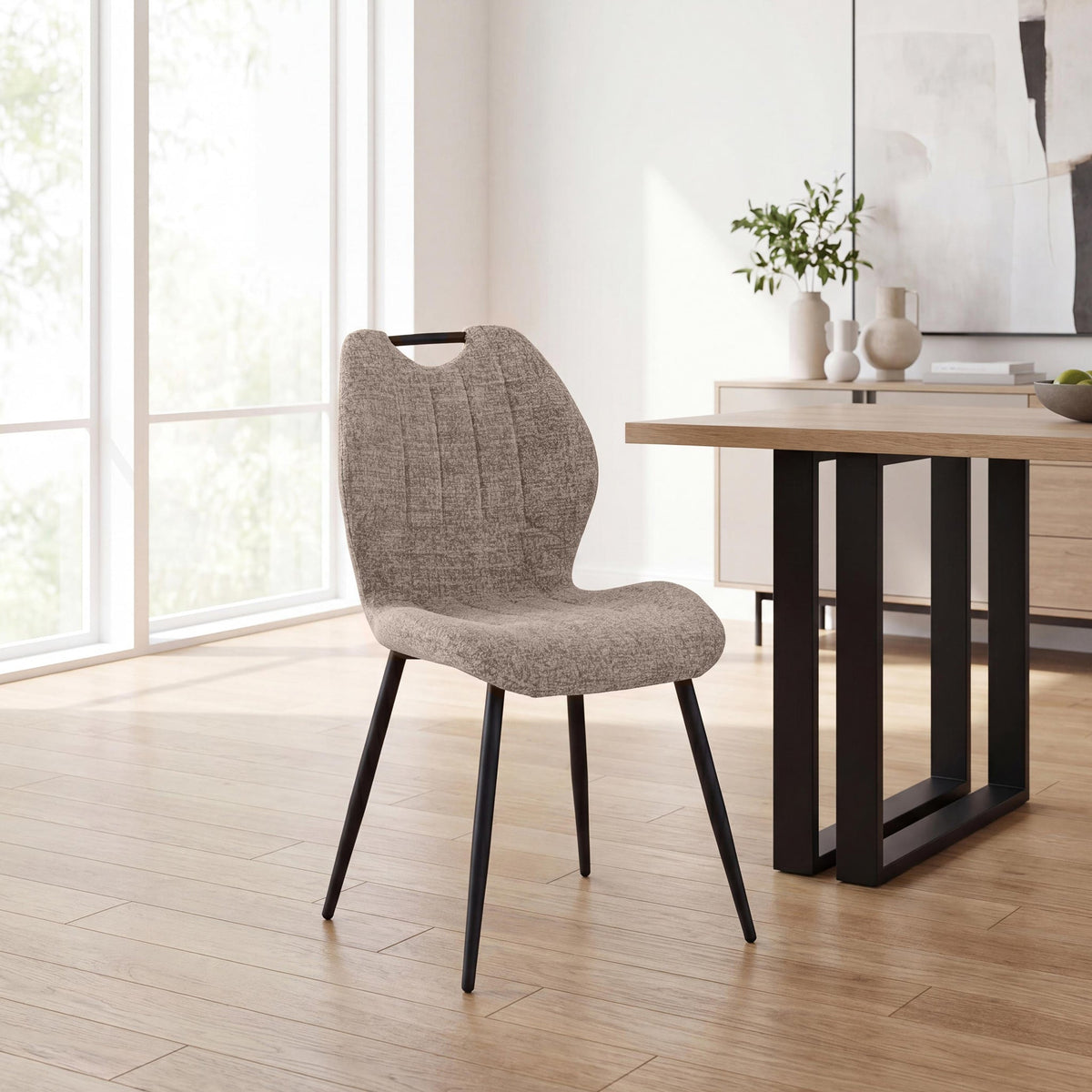 Delvine Textured Fabric Dining Chair