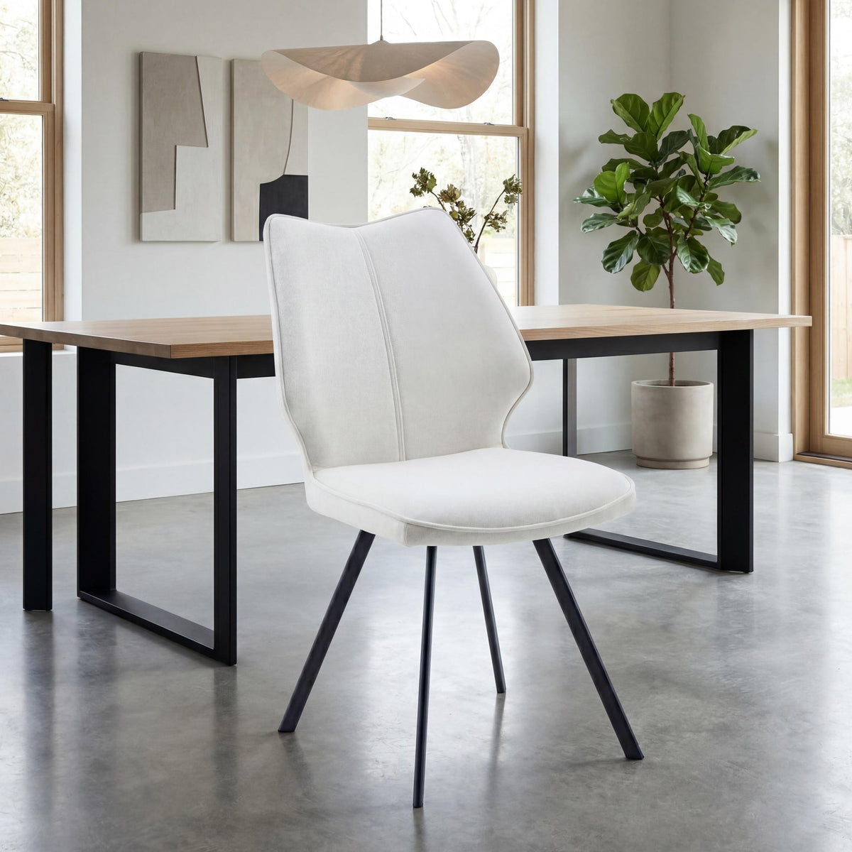 Vanora Fabric Swivel Dining Chair