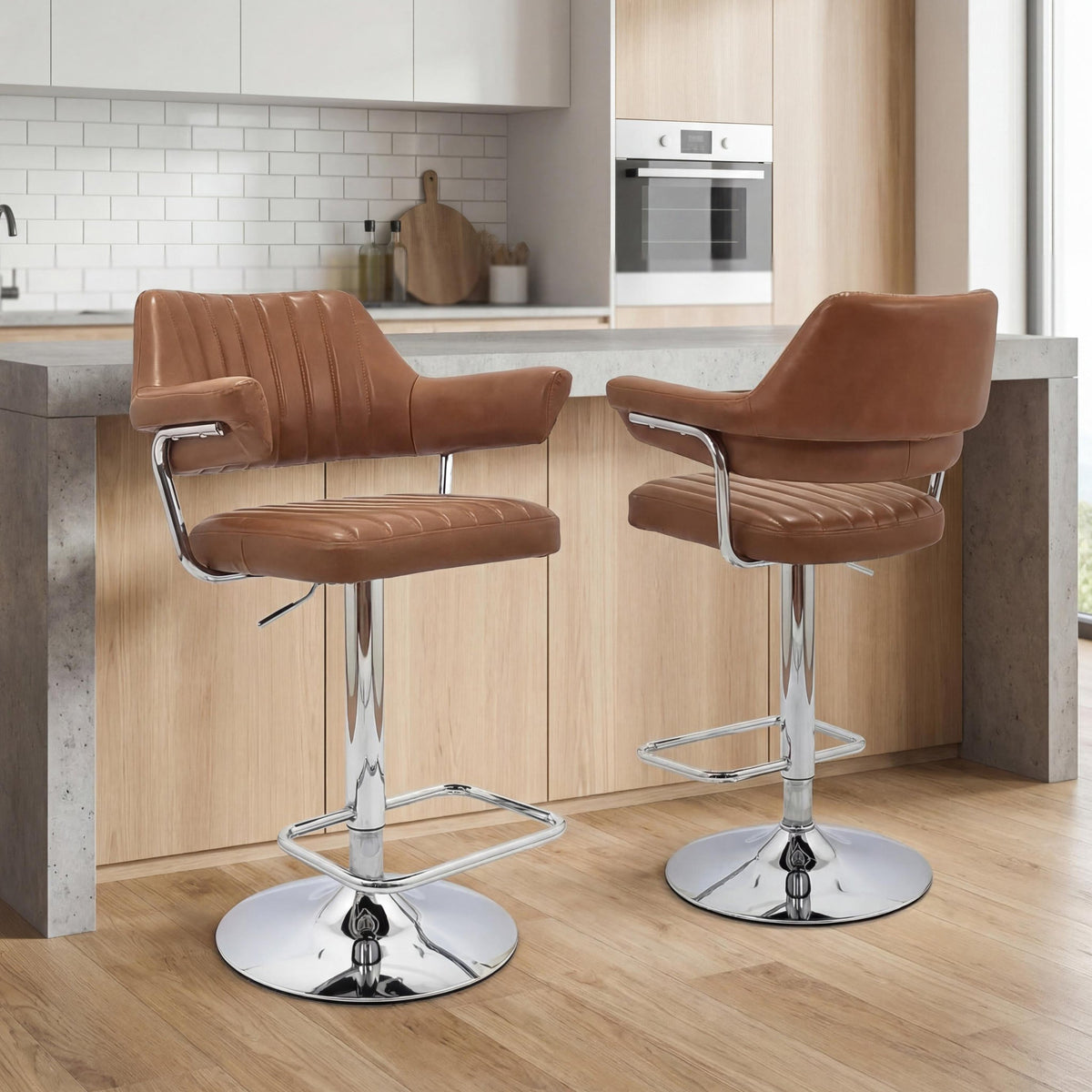 Rhonwen Faux Leather Bar Stool