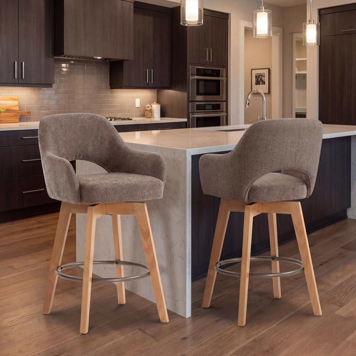 Matteo Curved Swivel Bar Stool