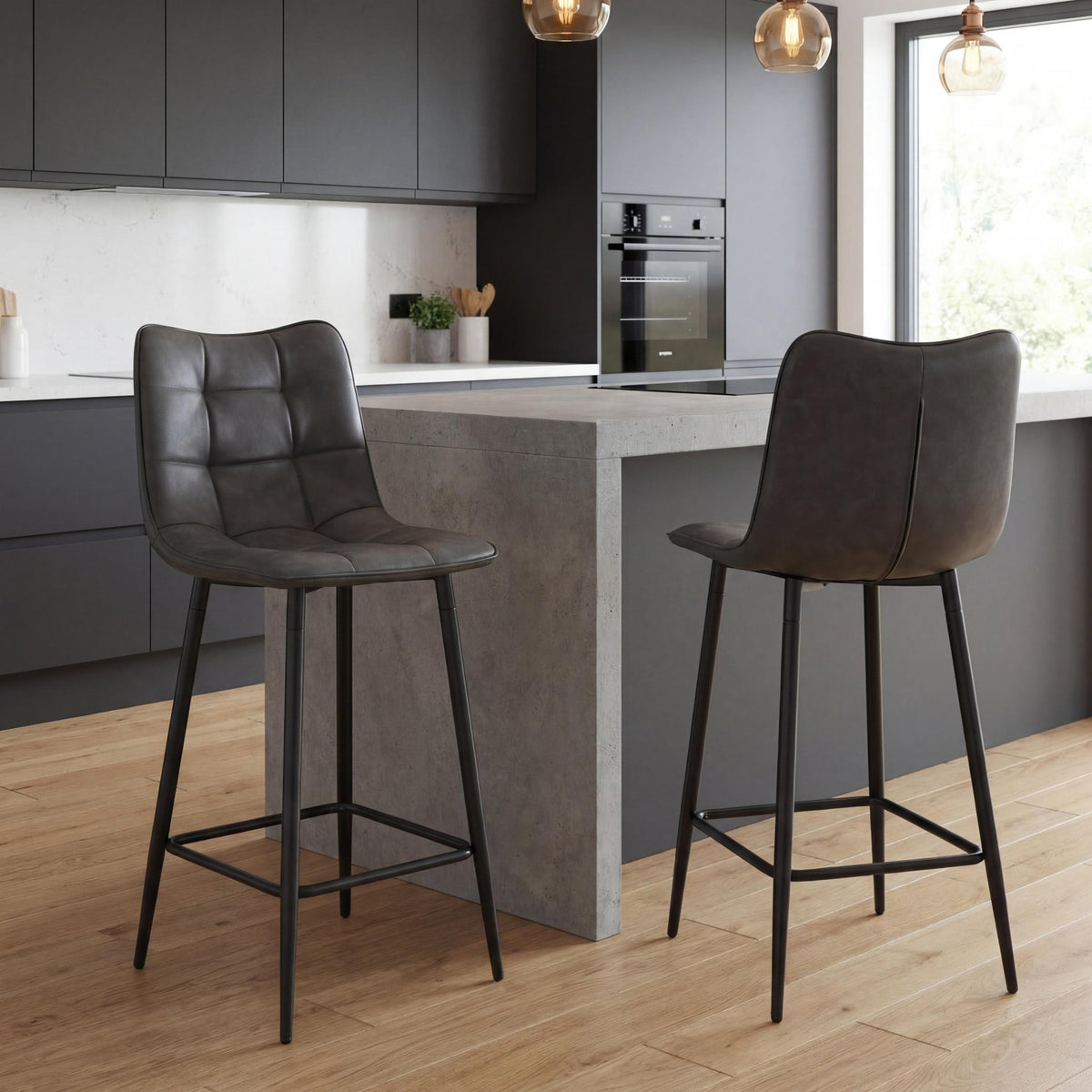 Zeno Faux Leather Bar Stool