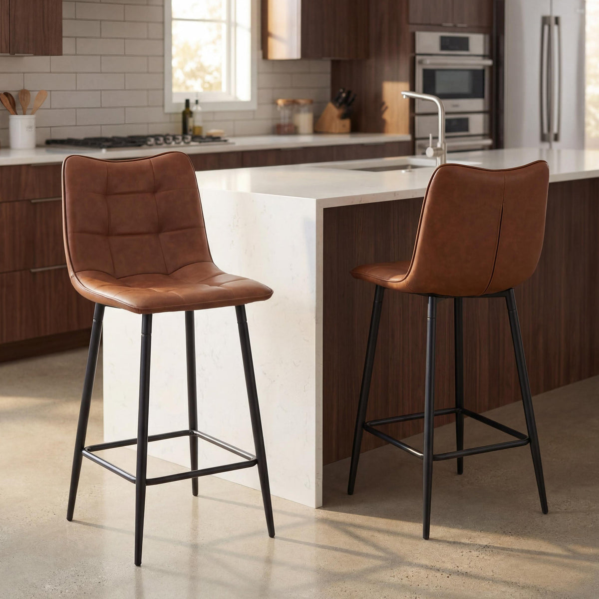 Zeno Faux Leather Bar Stool