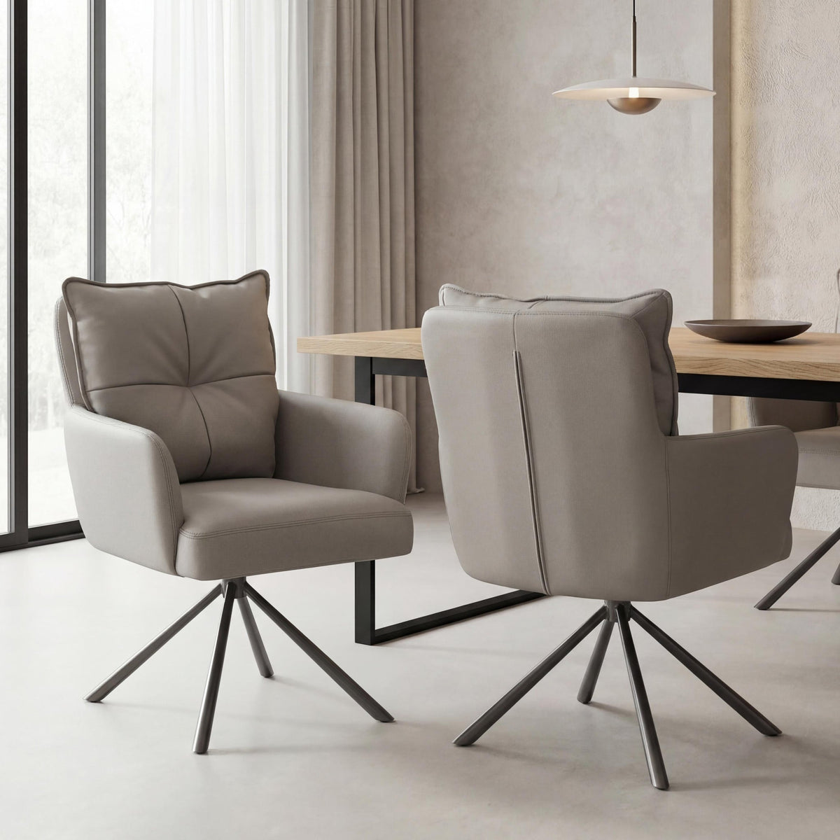 Sterling Faux Leather Swivel Dining Chair