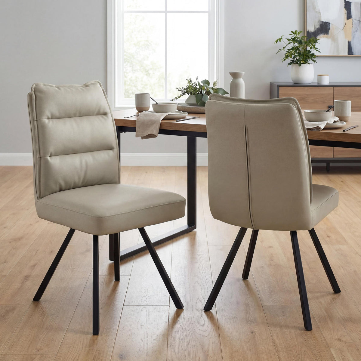 Tate Faux Leather Swivel Dining Chair