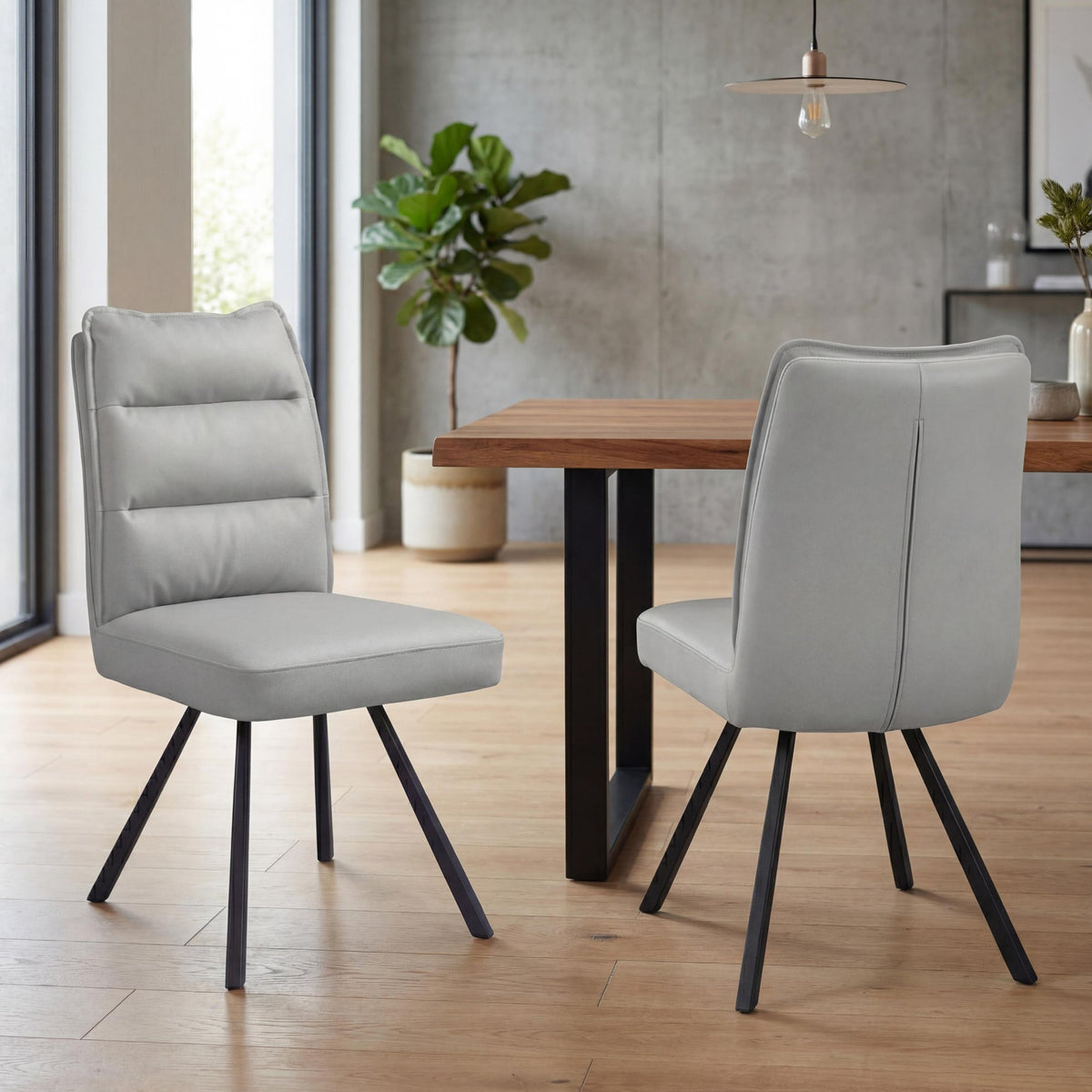 Tate Faux Leather Swivel Dining Chair