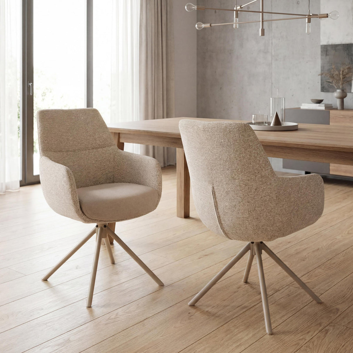 Penny Tweed Swivel Dining Chair