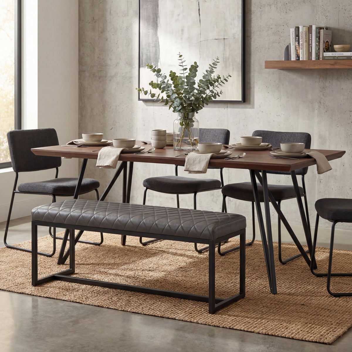 Brando Faux Leather Dining Bench