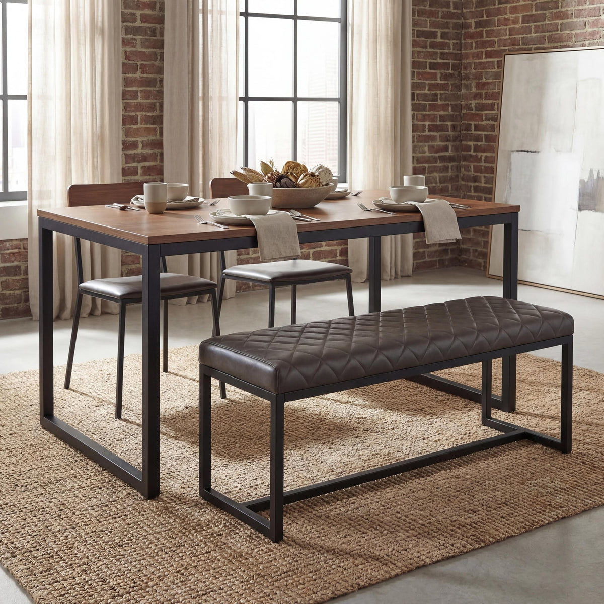Brando Faux Leather Dining Bench