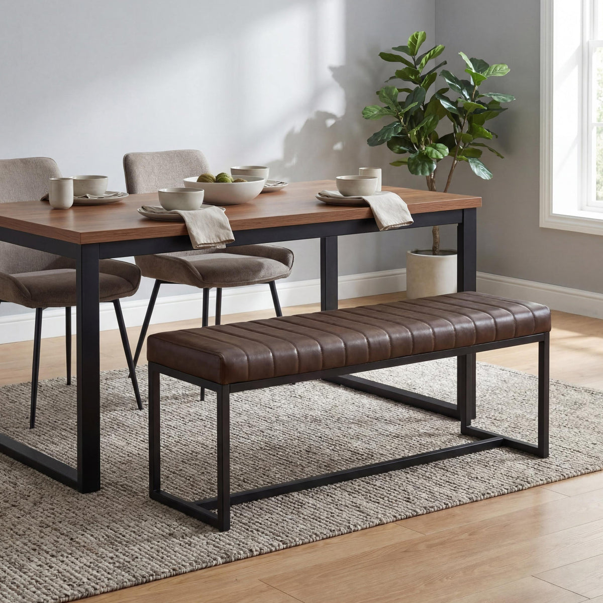 Valero Faux Leather Dining Bench