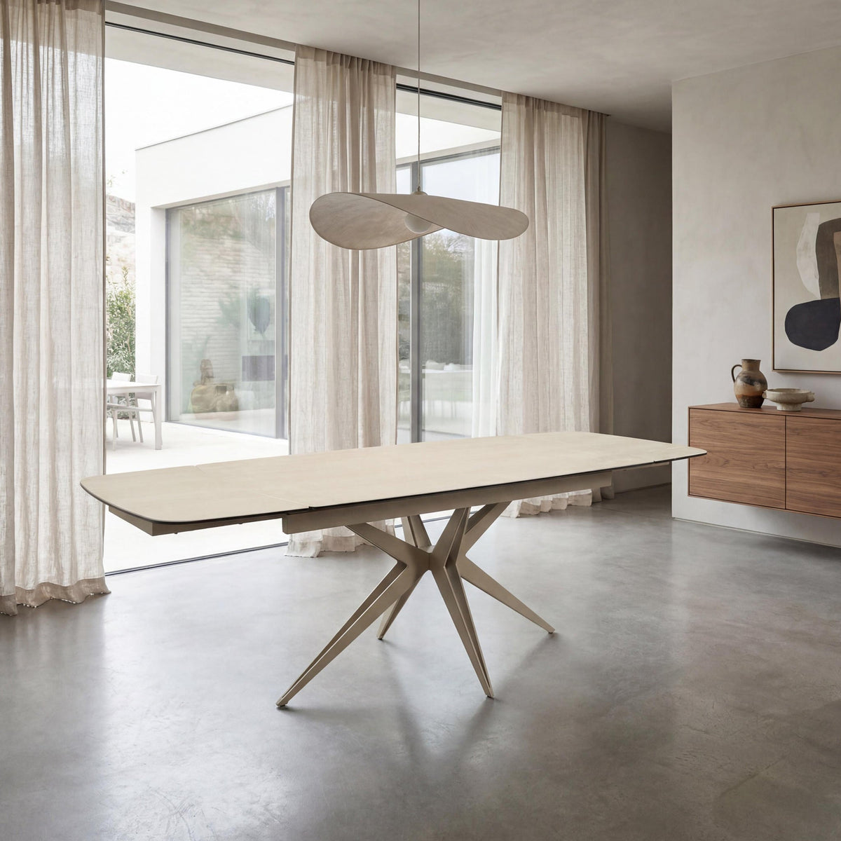 Ash 160cm-240cm Extending Travertine Dining Table