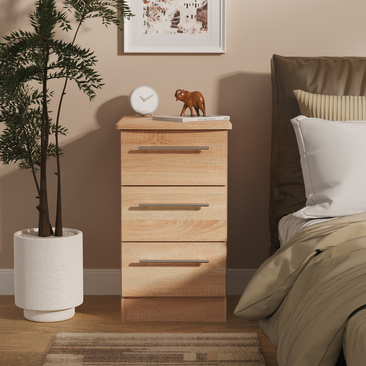 Bramwell 3 Drawer Bedside Table