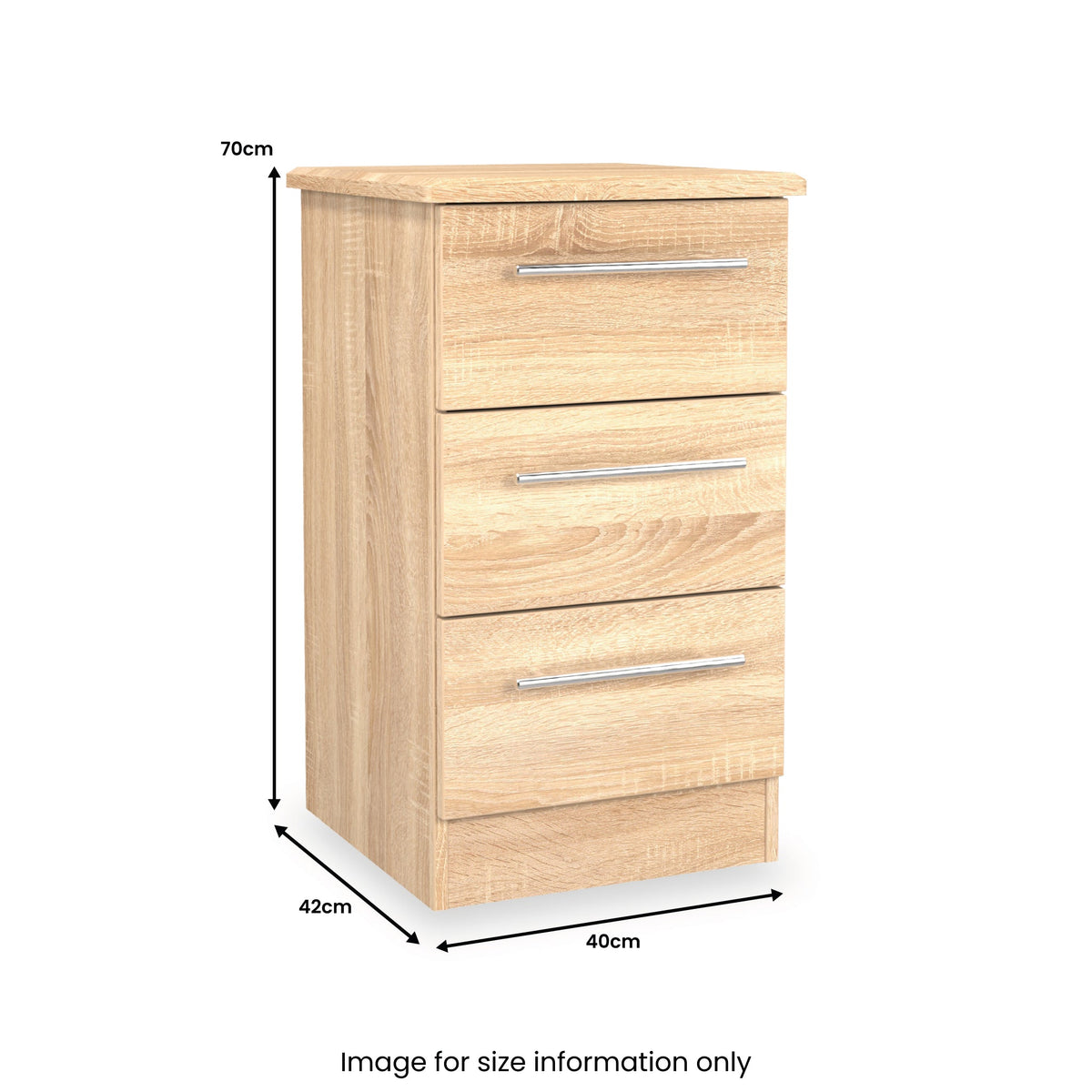 Bramwell 3 Drawer Bedside Table