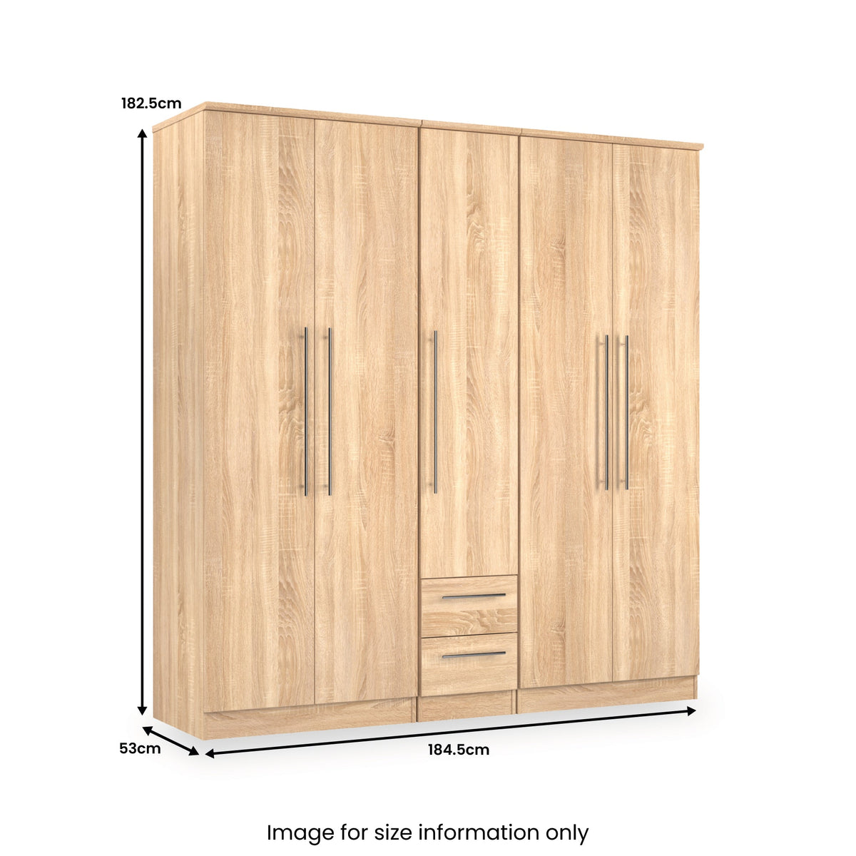 Bramwell 5 Door Wardrobe With Drawers