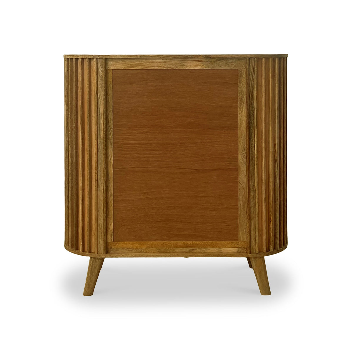 Leo Slatted Mango Wood 2 Door Tall Sideboard