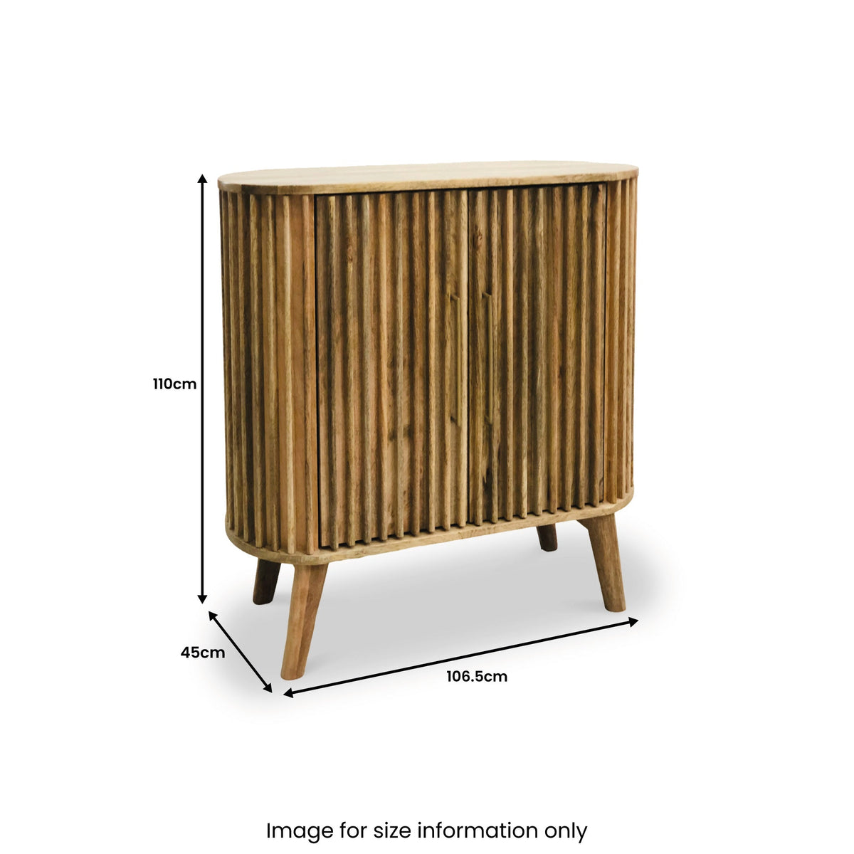Leo Slatted Mango Wood 2 Door Tall Sideboard