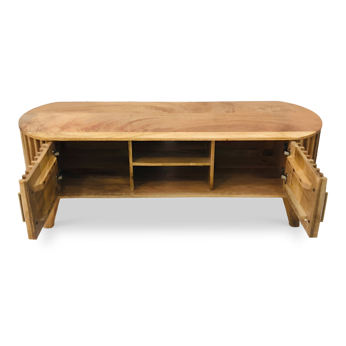 Leo Slatted Mango Wood 2 Door Large TV Unit