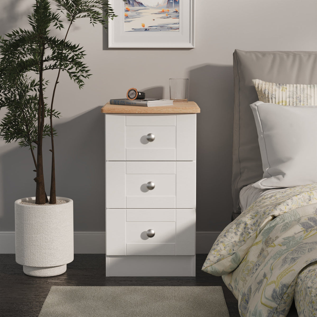 Marlowe 3 Drawer Bedside Table